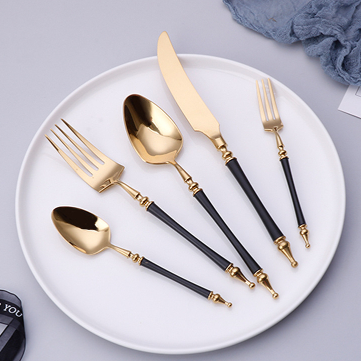 Gold Plated Cutlery - Luxury Western Gold Dinnerware Set Stainless