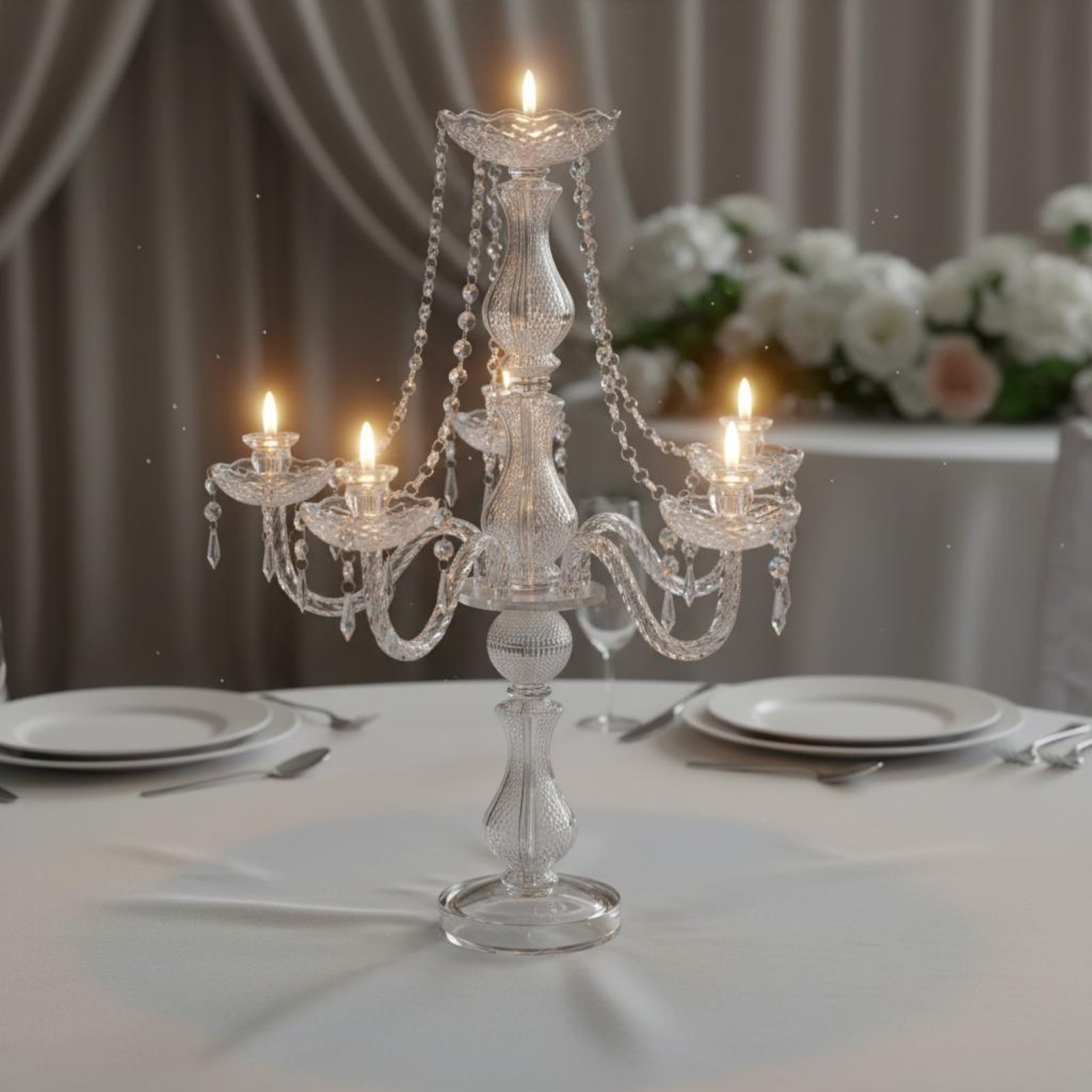Scented Candle Luxury - Crystal Candelabra Elegant Wedding Candelabra Crystal