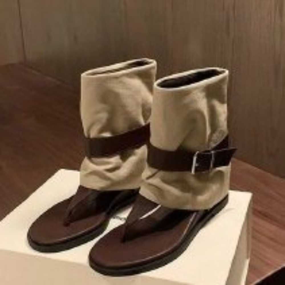 Velvet Jewelry Box - Vintage Color Block Toe Ring Sandals