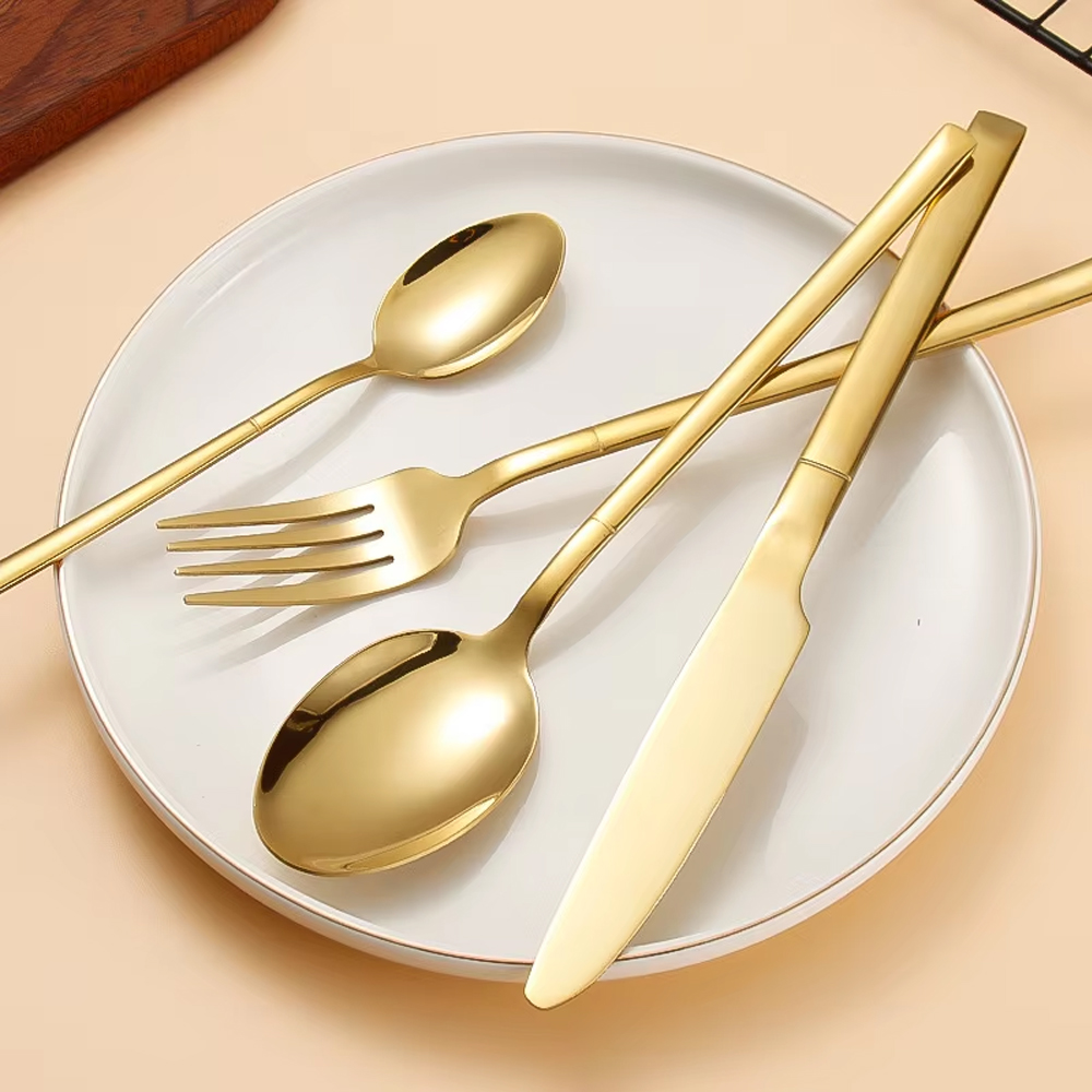 30PCS Gold Tableware Sets Stai - Gold Plated Cutlery 评论和价格