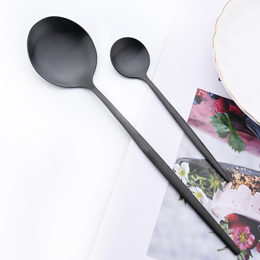 Drmfiy Black Handle Gold Coffe - Gold Plated Cutlery 评论和价格