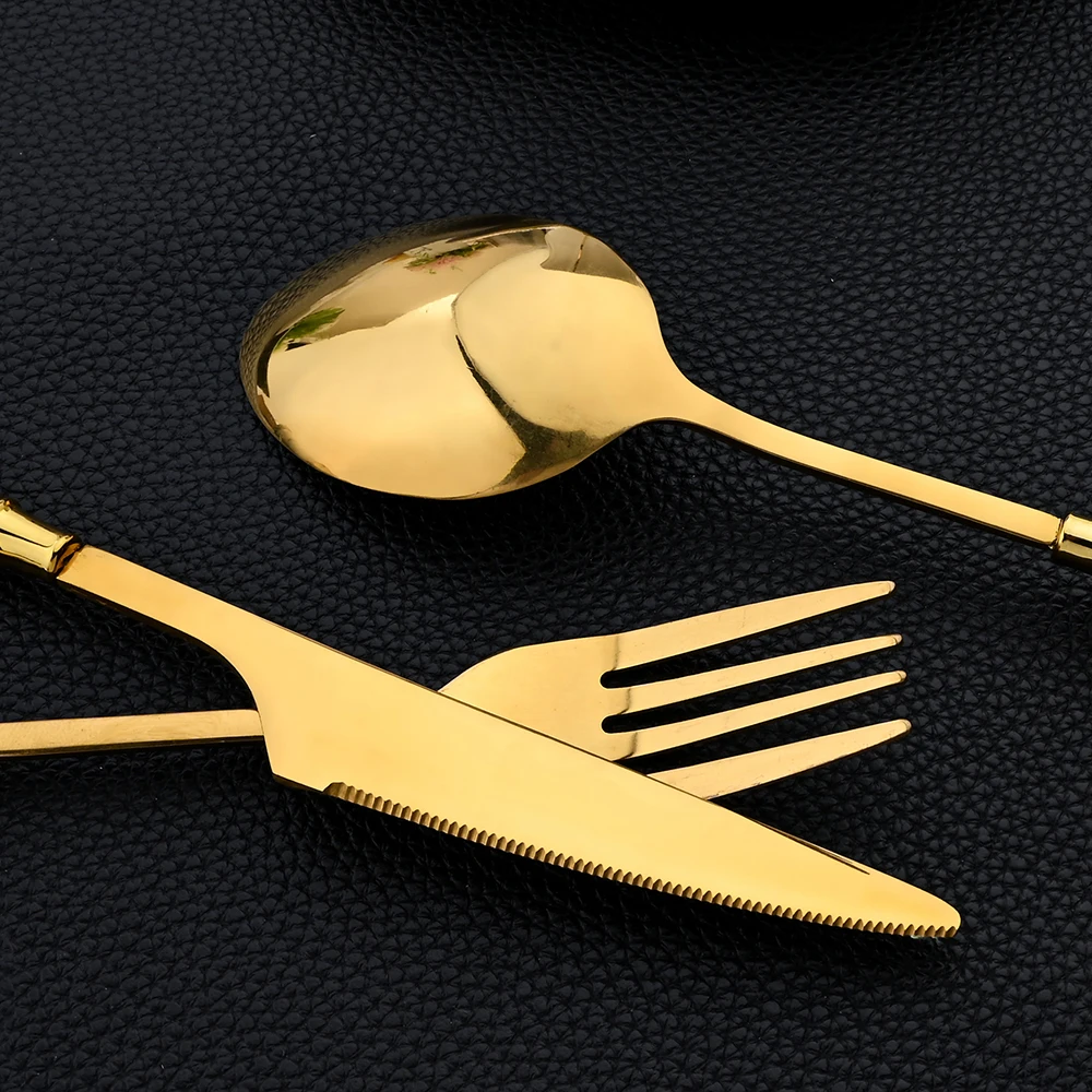 16Pcs Tableware Set Cutlery Se - Gold Plated Cutlery 评论和价格