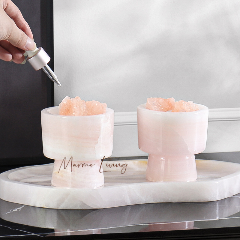White Onyx Natural Marble Tray - Scented Candle Luxury 评论和价格