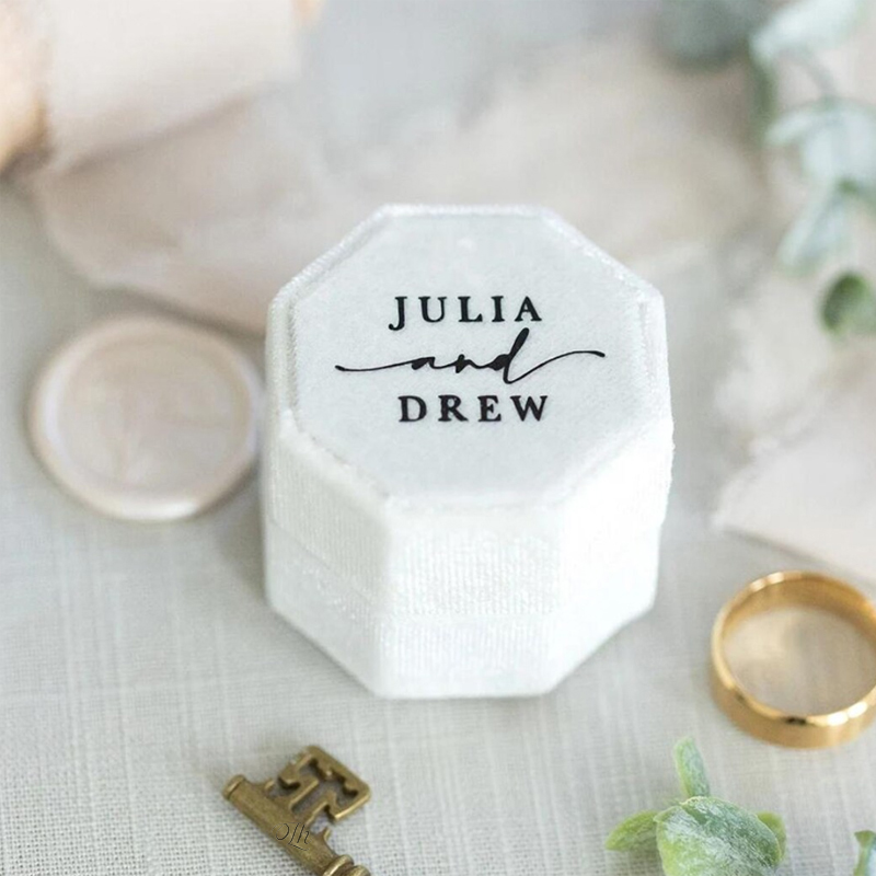 Custom Wedding Rings Box One T - Velvet Jewelry Box 评论和价格